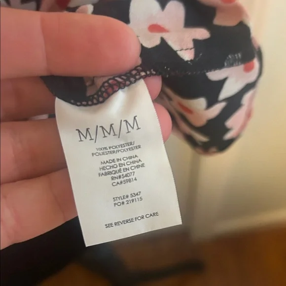 CAbi Black Tunic with Pink Floral Print - Picture 5 of 6